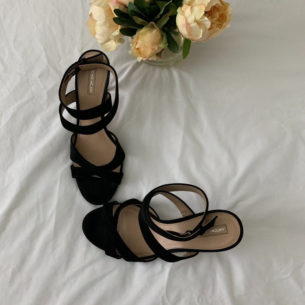 Antonio Melani Judena Women´s Black Ankle Strap Heels, Size 9 - Picture 4 of 16